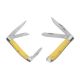 Old Ram Manual Folding Knife Set Yellow Plastic Handle